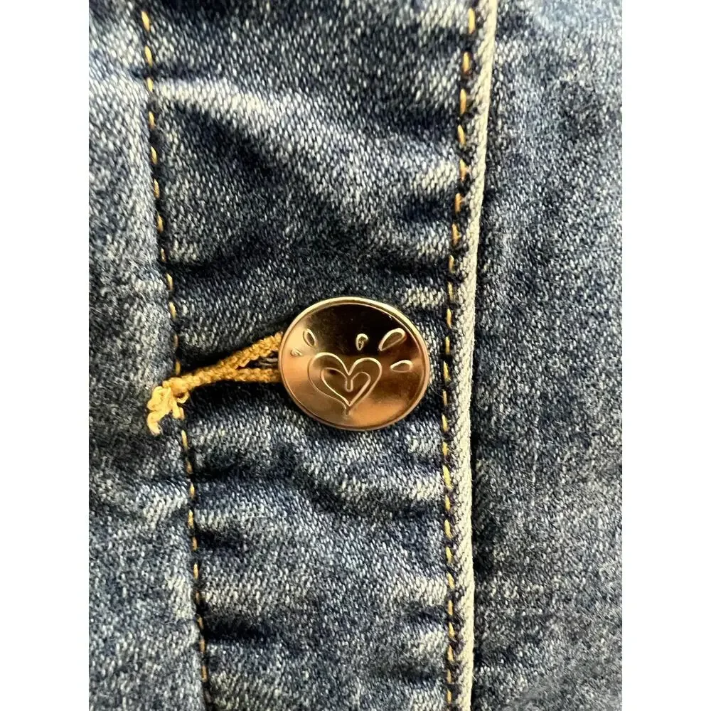 Justice girls studded denim Blue Jean jacket stretch plus sz 20